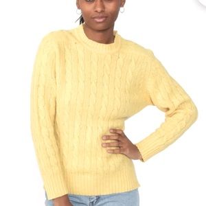 NWOT Brooks Brothers Butter Stick Yellow Cable Knit Sweater